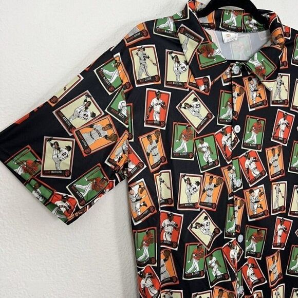 San Francisco Giants Hawaiian Shirt Authentic MLB Baseball Card Print Medium - Picture 9 of 12